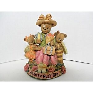 1998 Vintage Young Berry Hill Bears Figurine "Mom's A Busy Bee" Figurine 5.5 in
